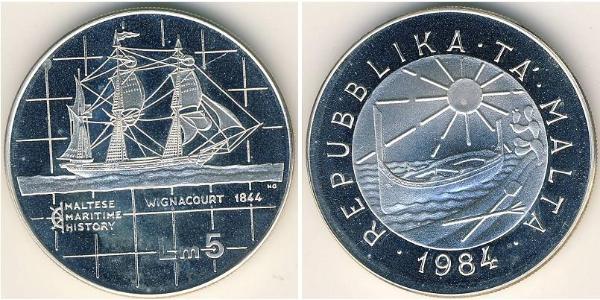 5 Lira Malta 銀 