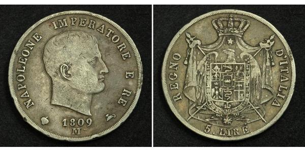 5 Lira 意大利 銀 拿破仑一世(1769 - 1821)