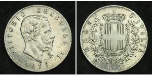 5 Lira 意大利王國 (1861-1946) 銀 维托里奥·埃马努埃莱二世