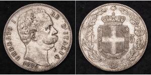 5 Lira 意大利王國 (1861-1946) 銀 Umberto I (1844-1900)