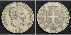 5 Lira 意大利王國 (1861-1946) 銀 维托里奥·埃马努埃莱二世