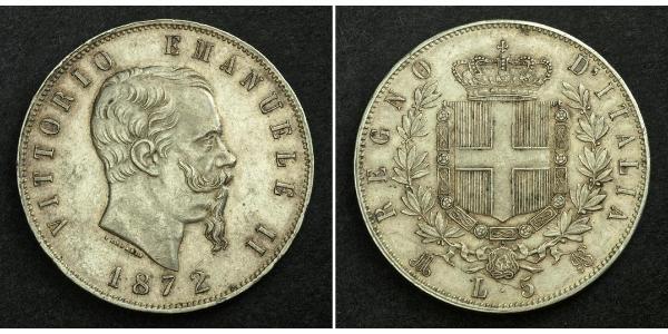 5 Lira 意大利王國 (1861-1946) 銀 维托里奥·埃马努埃莱二世