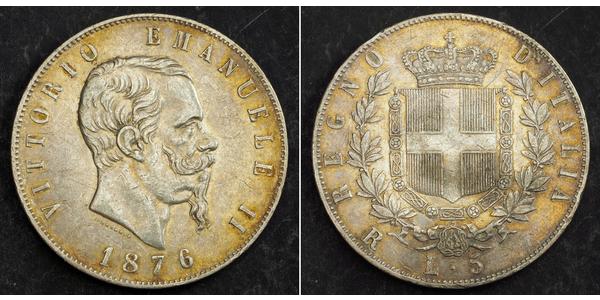 5 Lira 意大利王國 (1861-1946) 銀 维托里奥·埃马努埃莱二世
