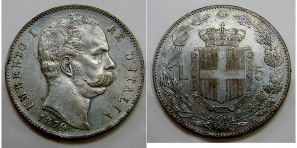 5 Lira 意大利王國 (1861-1946) 銀 Umberto I (1844-1900)