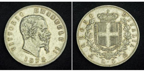 5 Lira 意大利王國 (1861-1946) 銀 维托里奥·埃马努埃莱二世