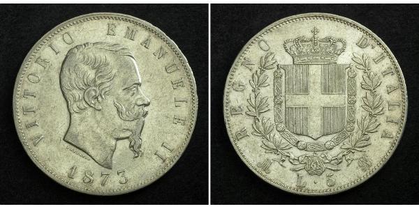 5 Lira 意大利王國 (1861-1946) 銀 维托里奥·埃马努埃莱二世