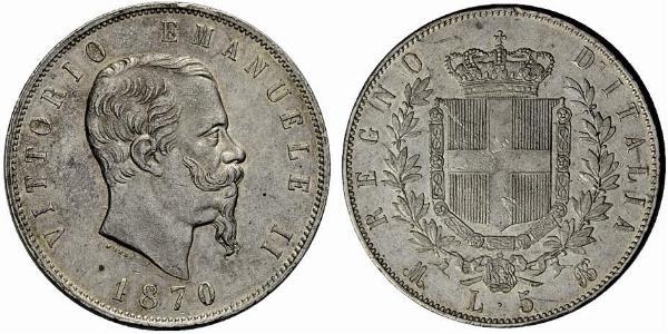 5 Lira 意大利王國 (1861-1946) 銀 维托里奥·埃马努埃莱二世