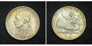 5 Lira 梵蒂冈 銀 Pope Pius XII  (1876 - 1958)