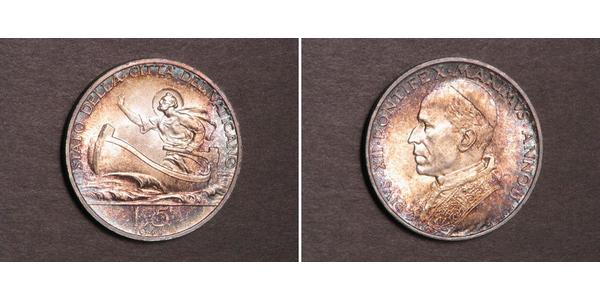 5 Lira 梵蒂冈 銀 Pope Pius XII  (1876 - 1958)