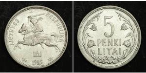 5 Litas Lituanie (1991 - ) Argent 