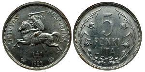 5 Litas Lituanie (1991 - ) Argent 