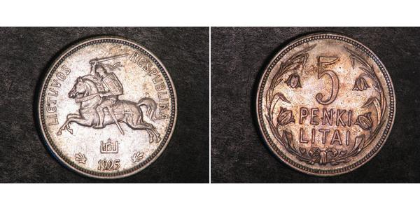 5 Litas Lituanie (1991 - ) Argent 