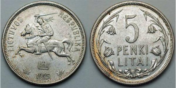 5 Litas Lituania (1991 - ) Argento 