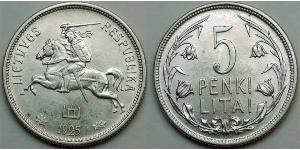 5 Litas Lituania (1991 - ) Plata 