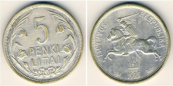 5 Litas Lituania (1991 - ) Plata 