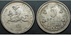 5 Litas Lithuania (1991 - ) Silver 