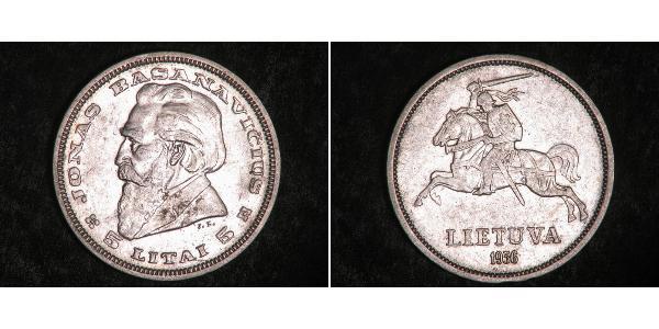 5 Litas Lithuania (1991 - ) Silver 