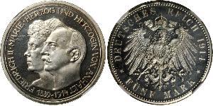 5 Mark Anhalt-Dessau (1603 -1863) Argent Frédéric II d