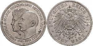 5 Mark Anhalt-Dessau (1603 -1863) Argent Frédéric II d