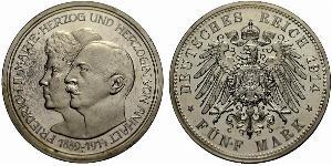 5 Mark Anhalt-Dessau (1603 -1863) Argent Frédéric II d