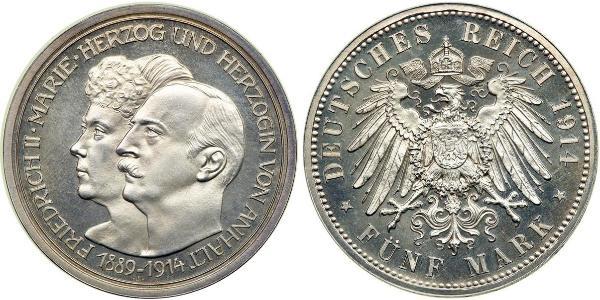5 Mark Anhalt-Dessau (1603 -1863) Argent Frédéric II d