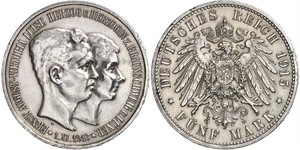 5 Mark Duché de Brunswick (1815 - 1918) Argent Ernest-Auguste III de Hanovre (1887 - 1953)