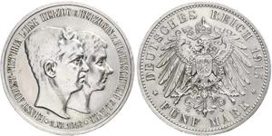 5 Mark Duché de Brunswick (1815 - 1918) Argent Ernest-Auguste III de Hanovre (1887 - 1953)