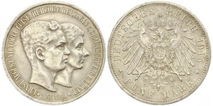 5 Mark Duché de Brunswick (1815 - 1918) Argent Ernest-Auguste III de Hanovre (1887 - 1953)