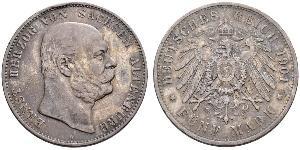 5 Mark Duché de Saxe-Altenbourg  (1826 - 1920) Argent Ernest Ier de Saxe-Altenbourg (1826 - 1908)