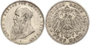 5 Mark Duché de Saxe-Meiningen (1680 - 1918) Argent Georges II de Saxe-Meiningen-Hildburghausen