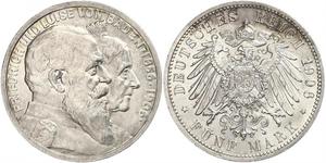 5 Mark Empire allemand (1871-1918) / Grand-duché de Bade (1806-1918) Argent Frédéric Ier de Bade (1826-1907) (1826 - 1907)