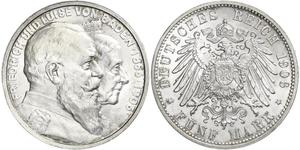 5 Mark Empire allemand (1871-1918) / Grand-duché de Bade (1806-1918) Argent Frédéric Ier de Bade (1826-1907) (1826 - 1907)