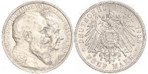 5 Mark Empire allemand (1871-1918) / Grand-duché de Bade (1806-1918) Argent Frédéric Ier de Bade (1826-1907) (1826 - 1907)