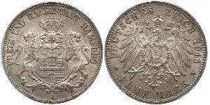 5 Mark Empire allemand (1871-1918) / Hambourg Argent 