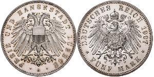 5 Mark Free City of Lübeck Argent 