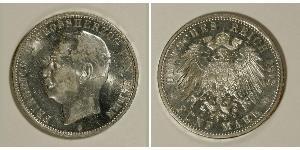 5 Mark Grand-duché de Bade (1806-1918) Argent Frédéric II de Bade (1857-1928) (1857 - 1928)