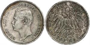 5 Mark Grand-duché de Hesse (1806 - 1918) Argent Ernest-Louis de Hesse (1868 - 1937)