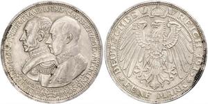 5 Mark Grand-duché de Mecklembourg-Schwerin (1352-1918) Argent Frederick Francis IV, Grand Duke of Mecklenburg (1882 - 1945)