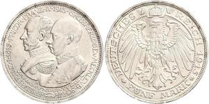 5 Mark Grand-duché de Mecklembourg-Schwerin (1352-1918) Argent Frederick Francis IV, Grand Duke of Mecklenburg (1882 - 1945)