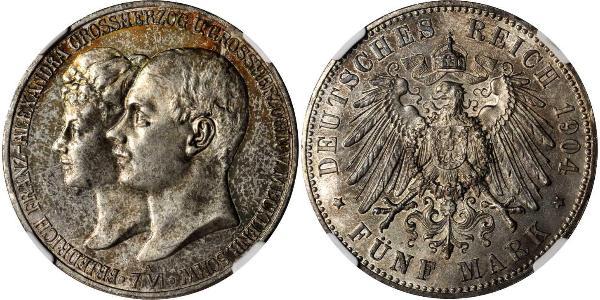 5 Mark Grand-duché de Mecklembourg-Schwerin (1352-1918) Argent Frederick Francis IV, Grand Duke of Mecklenburg (1882 - 1945)