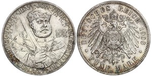 5 Mark Grand-duché de Saxe-Weimar-Eisenach (1809 - 1918) Argent 