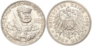 5 Mark Grand-duché de Saxe-Weimar-Eisenach (1809 - 1918) Argent 