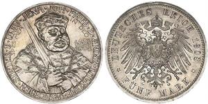 5 Mark Grand-duché de Saxe-Weimar-Eisenach (1809 - 1918) Argent 