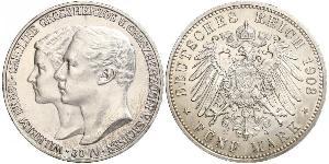 5 Mark Grand-duché de Saxe-Weimar-Eisenach (1809 - 1918) Argent Guillaume-Ernest de Saxe-Weimar-Eisenach