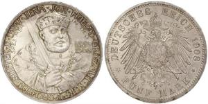 5 Mark Grand-duché de Saxe-Weimar-Eisenach (1809 - 1918) Argent 