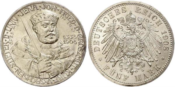 5 Mark Grand-duché de Saxe-Weimar-Eisenach (1809 - 1918) Argent 