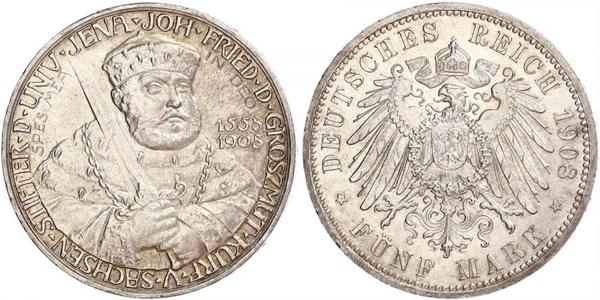 5 Mark Grand-duché de Saxe-Weimar-Eisenach (1809 - 1918) Argent 
