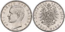 5 Mark Royaume de Bavière (1806 - 1918) Argent Othon Ier de Bavière(1848 – 1916)