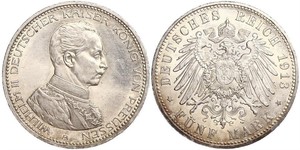 5 Mark Royaume de Prusse (1701-1918) Argent Wilhelm II, German Emperor (1859-1941)