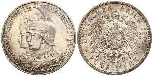 5 Mark Royaume de Prusse (1701-1918) Argent Wilhelm II, German Emperor (1859-1941)